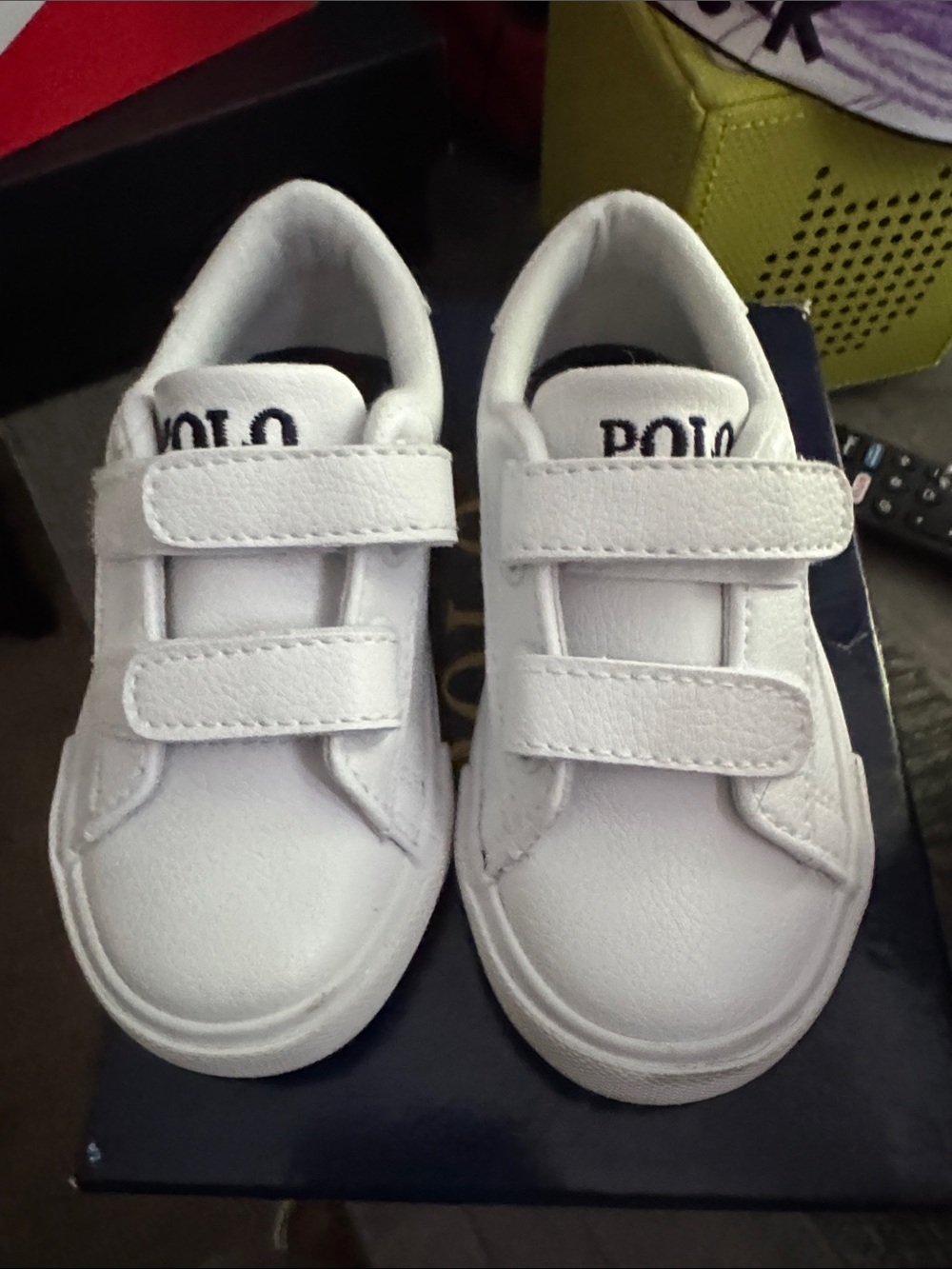 Polo by Ralph Lauren Kids White Velcro Strap Sneakers